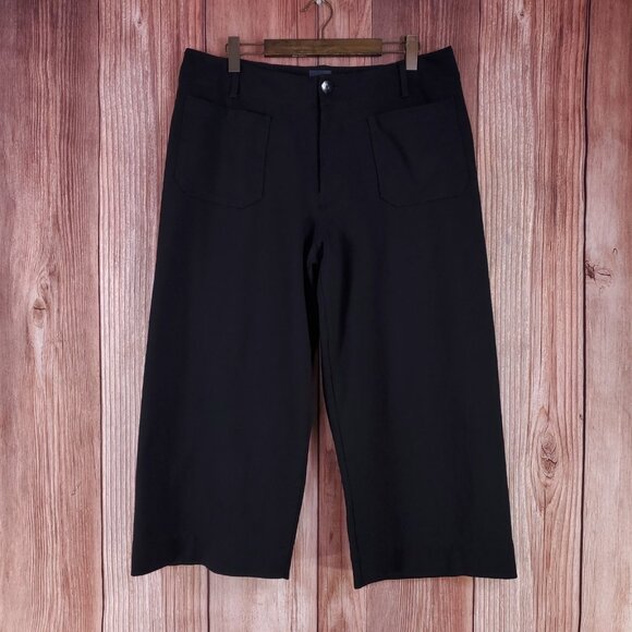 Maeve Pants - Anthropologie Maeve The Colette Womens Size 18W Black Stretch Wide Leg Cropped